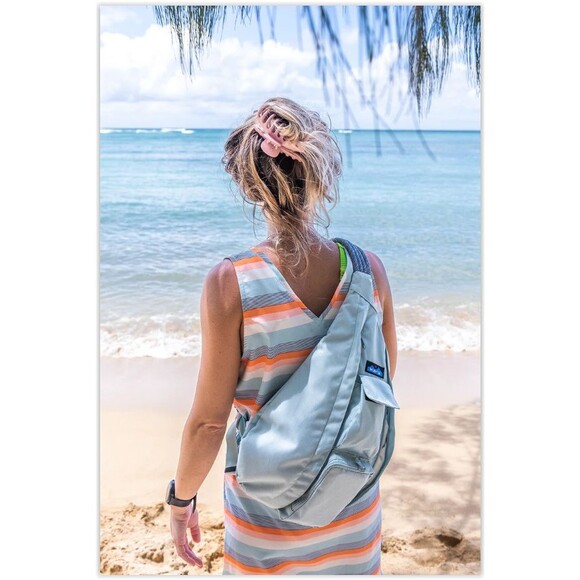 NWT KAVU Full Size Rope Sling Bag COOL AQUA BLUE - Picture 7 of 7